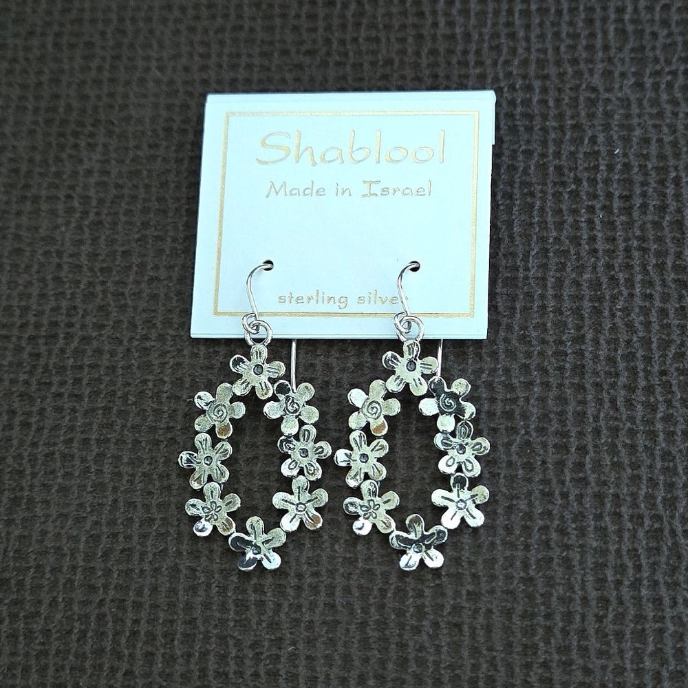 Noa Zuman Silver🤍 Floral🌸 Wreath Dangle Earrings